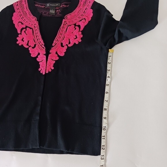 INC International Concepts Women's Black/Pink  Botanica Cardigan Size Small - Picture 11 of 12